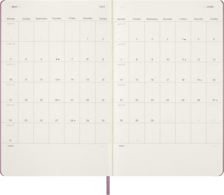 Produktbild Moleskine 12 Monate Tageskalender 2027, Large/A5, 1 Tag = 1 Seite, fester Einband, Pink (A5, 1 Tag / 1 Seite)