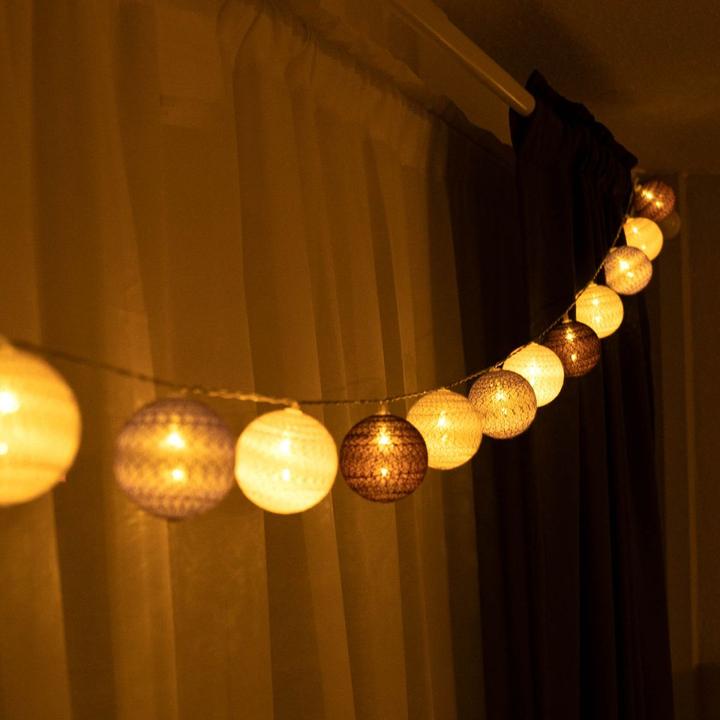 Produktbild Trenddeko Cotton Ball Lights LED-Lichterkette lila violett 20-teilig (3 m)