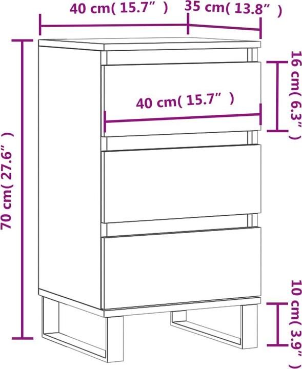 Produktbild vidaXL Sideboard (40 x 35 x 70 cm)