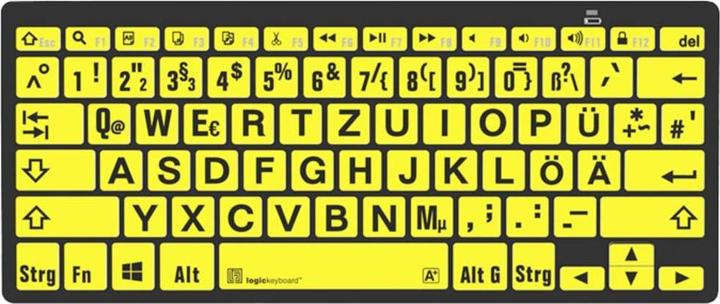 Actual product image Logickeyboard XL-Print Black on Yellow dt. (PC/BT) (DE, Wireless)