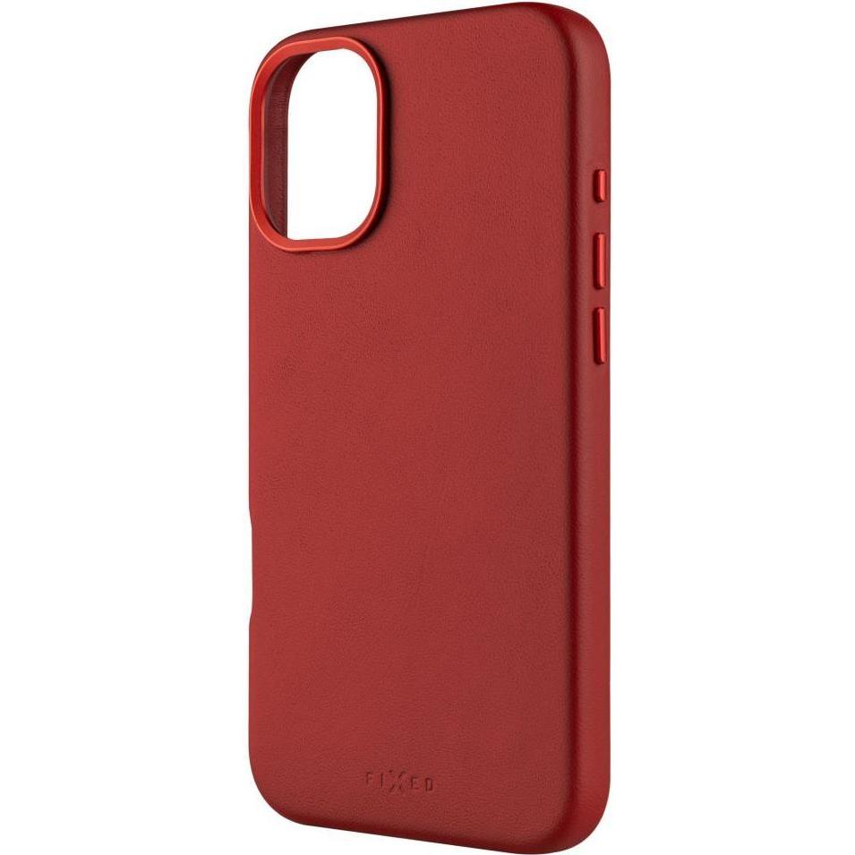 Thumbnail - Fixed Fixiertes MagLeather Rückseite Apfel iPhone 16 Plus Leder Rot (Apple iPhone 16 Plus), Smartphone Hülle, Rot