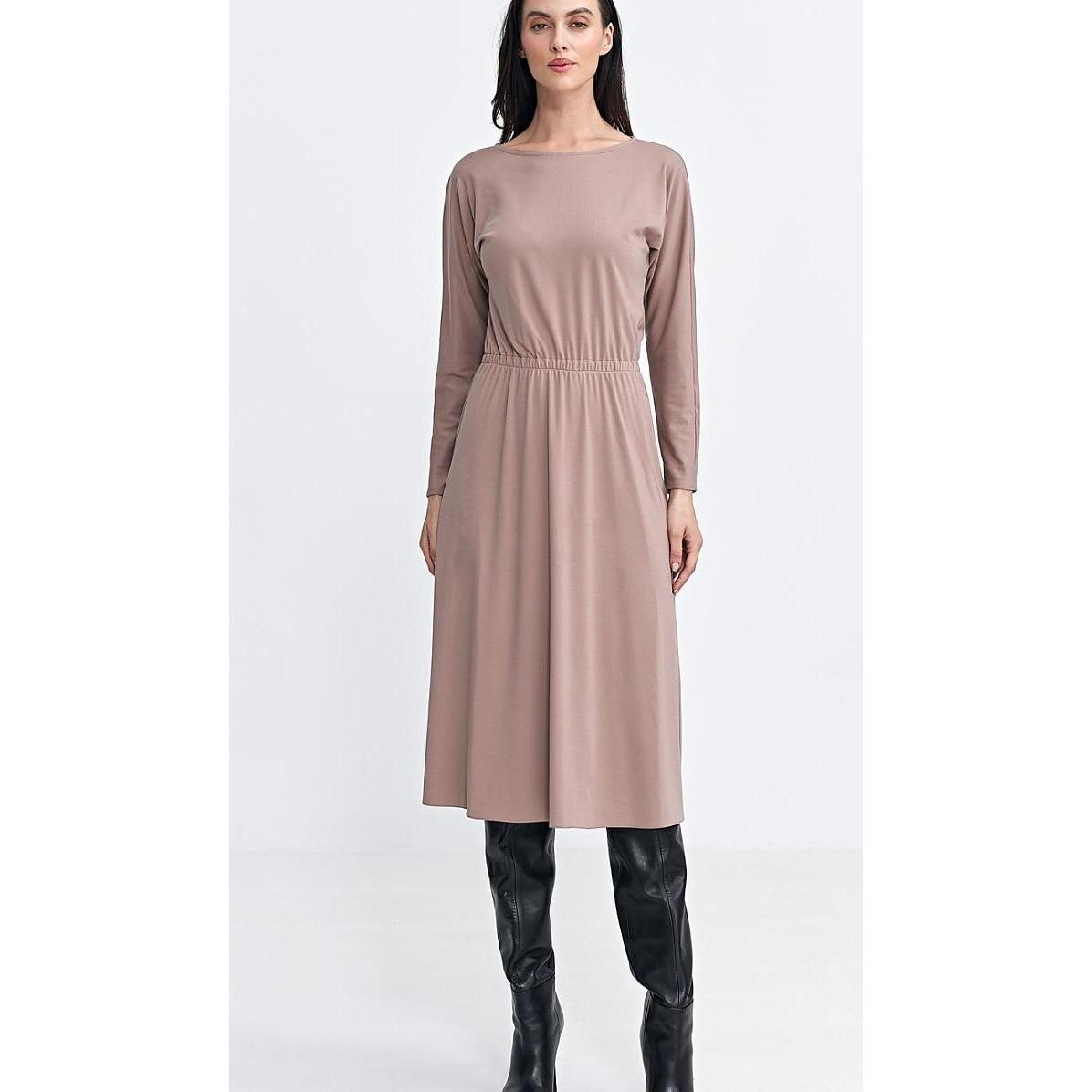 Nife, Damen, Kleider, Alltagskleid, Beige, (36)