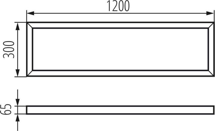 Actual product image Kanlux Mounting frame for LED panel ADTR-H 12030 B 1200x300x65 black 33391