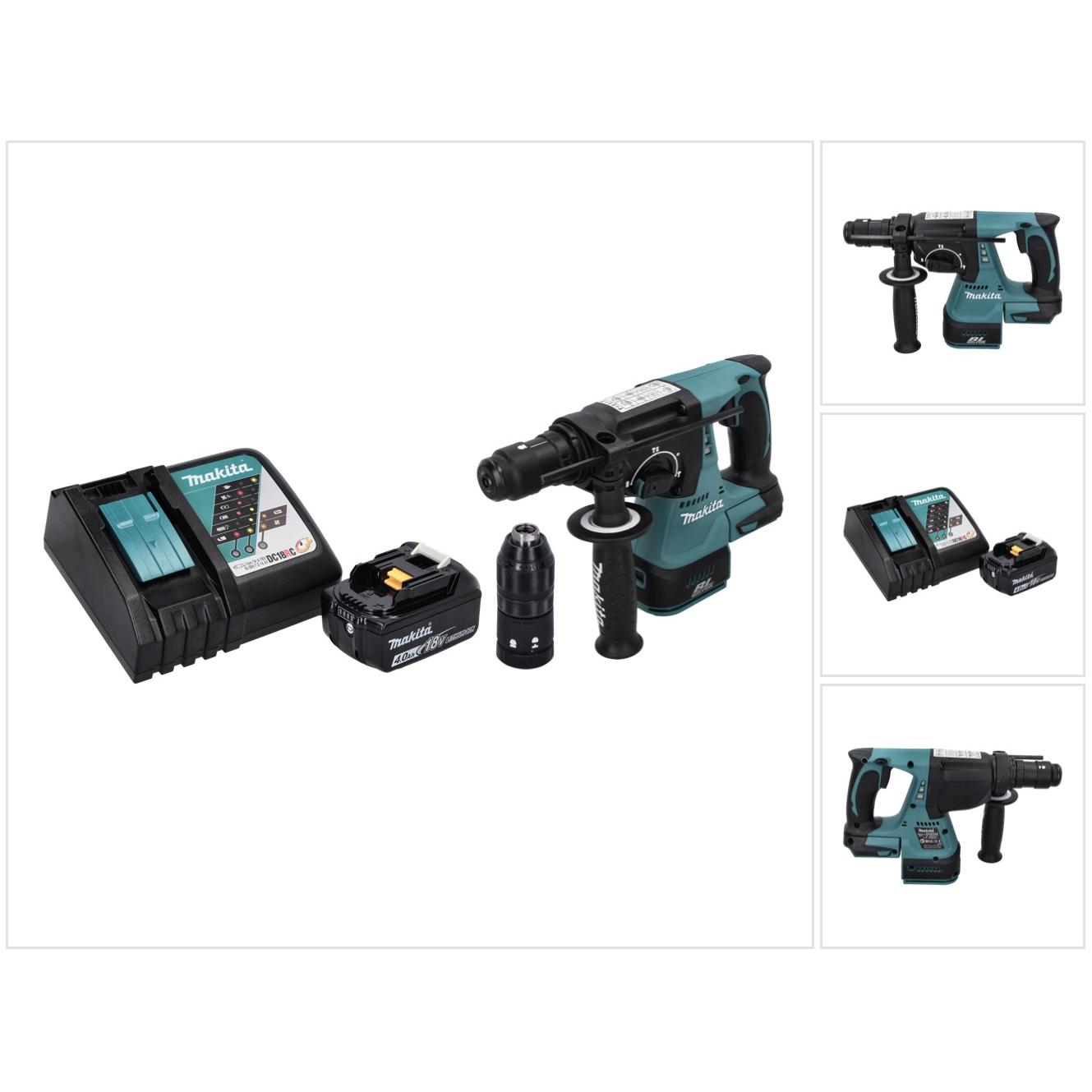 Makita, Trapano + Avvitatore a batteria, DHR 243 RM1 Trapano a percussione a batteria 18 V SDS plus Brushless + 1x batteria ricaricabile 4,0