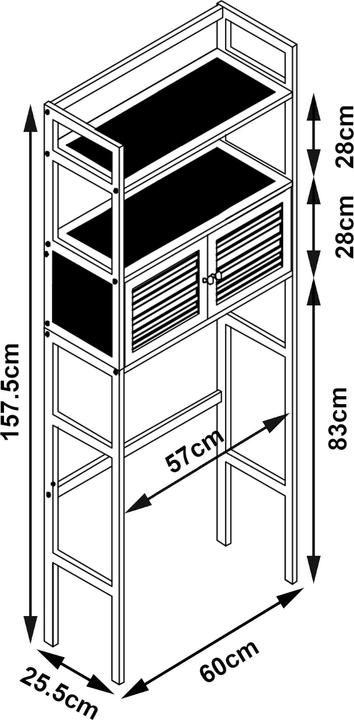 Actual product image En.Casa Hattfjelldal (60 x 25.50 x 157.50 cm)