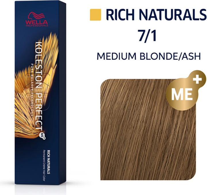 Actual product image Wella Koleston Perfect Me+ Rich Naturals (7/1 medium blond ash)