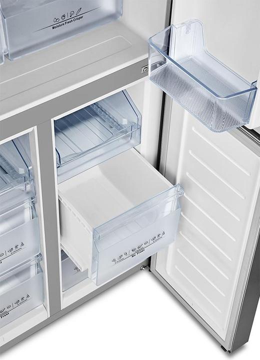 Actual product image Hisense RQ563N4SI2 Side-by-Side fridge-freezer Freestanding F Stainless steel (454 l)