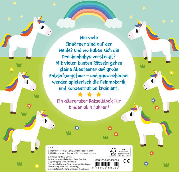 Actual product image Ravensburger Mein allererster Rätselblock: Magische Rätsel (German, Amanda Enright, Annabel Savery, Jessika Zollickhofer, Kasia Dudziuk, Lisa Ragan, Lutz Anderson, Megan Higgins, Rina Gregor, Sarah Fountain, Villie Karabatzia, 2024)