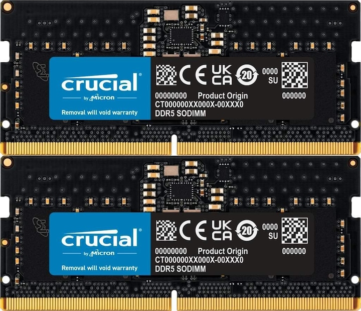 Produktbild Crucial CT2K32G48C40S5 (2 x 32GB, 4800 MHz, DDR5-RAM, SO-DIMM)