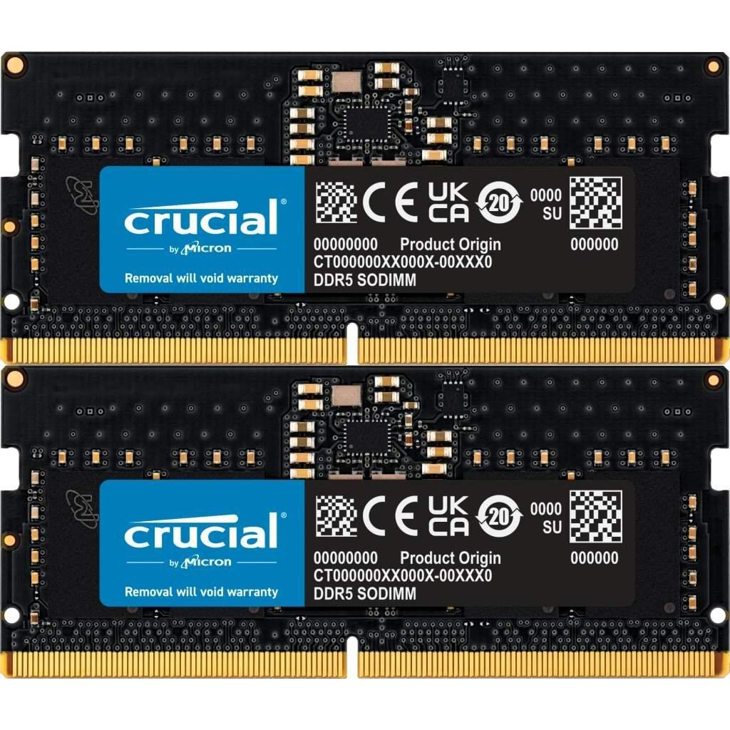 Thumbnail - Crucial CT2K32G48C40S5 (2 x 32GB, 4800 MHz, DDR5-RAM, SO-DIMM), RAM, Schwarz