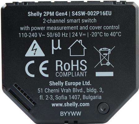 Image du produit Shelly 2PM Gen4 (Actionneur de commutation)