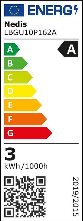 Label énergétique Nedis LED-Lampe GU10 | Spot | 2.5 W | 450 lm | 2700 K | Warmweiss | Retro Style | 1 Stück (GU10, 450 lm, 1x)
