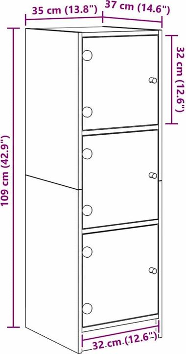 Image du produit vidaXL Highboard (35 x 37 x 109 cm)