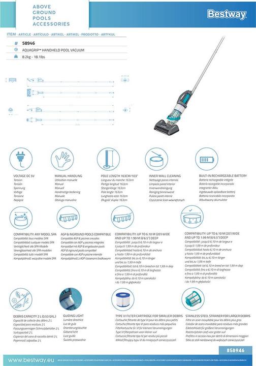 Produktbild Bestway AquaGrip Handheld Pool Vaccum