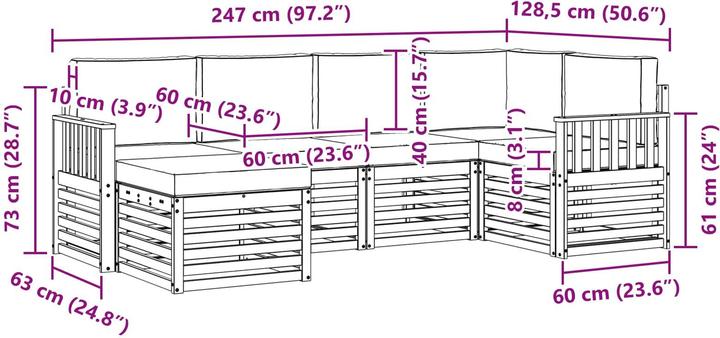 Produktbild vidaXL Outdoor-Sofa