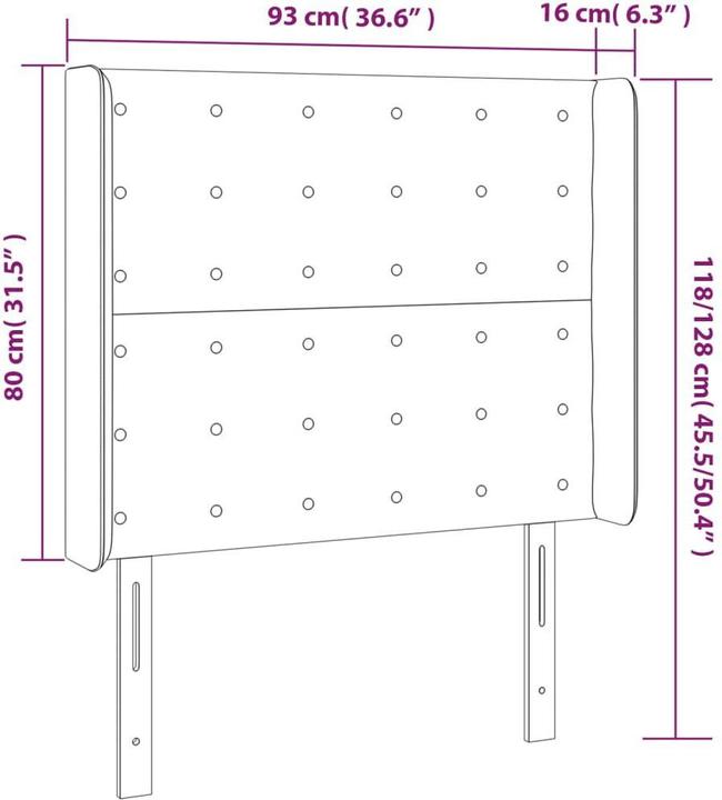 Image du produit vidaXL LED Kopfteil (93 x 16 x 128 cm)