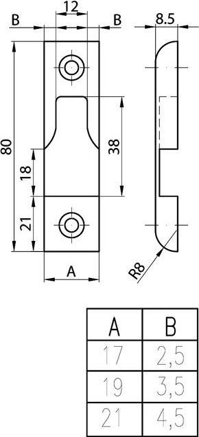 Actual product image MSL Closing plates 1872 (Striking plate)