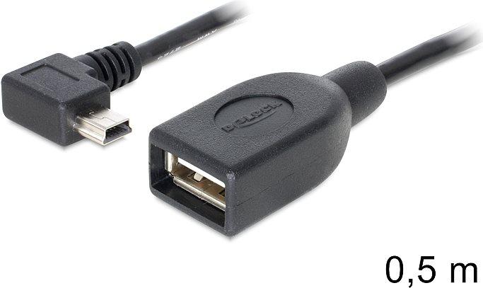 Produktbild Delock USB Mini-A - USB-A, gewinkelt, OTG (0.50 m, USB 2.0)