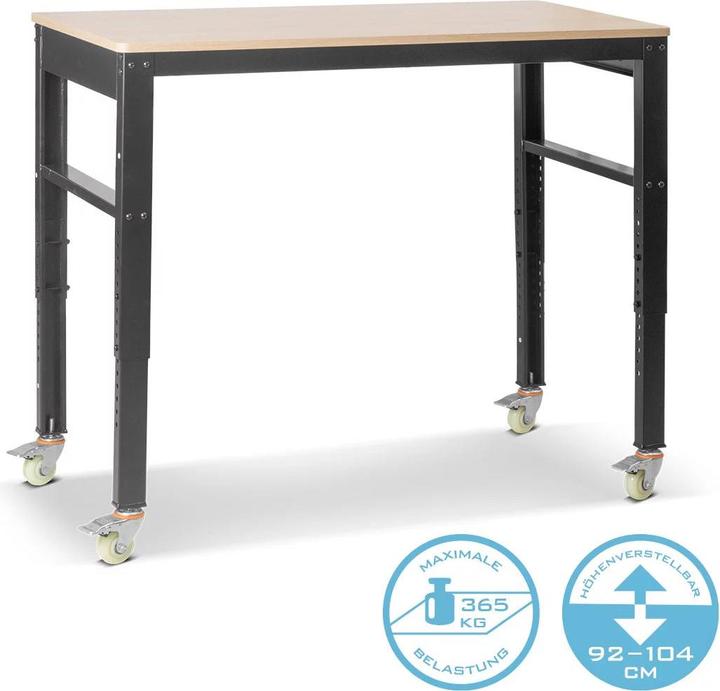 Image du produit Stahlwerk Werkbank mit Rollen (60 cm, 120 cm)