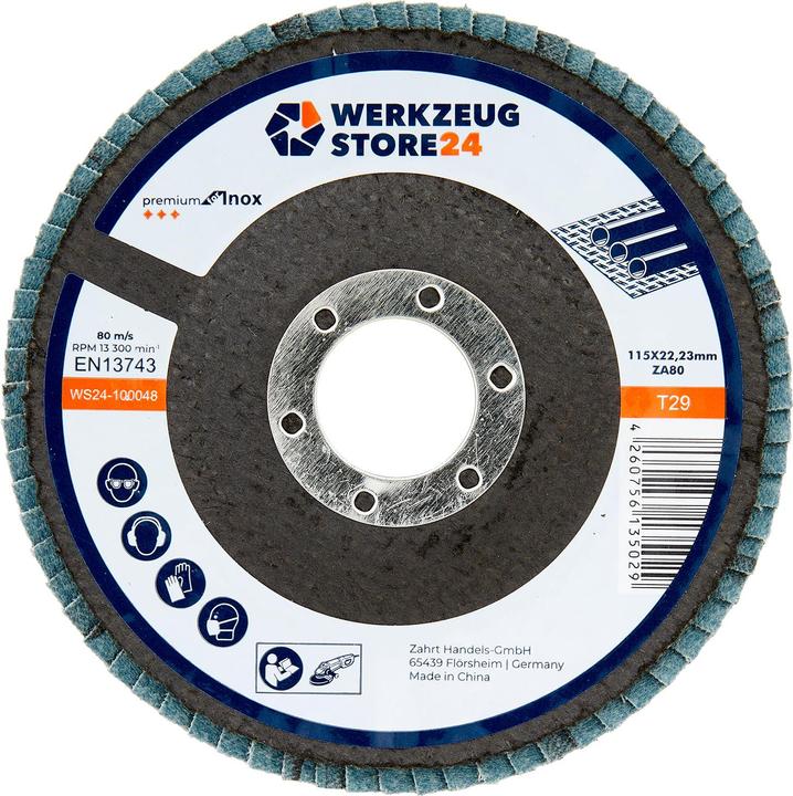 Actual product image Werkzeugstore24 10x flap disc 115 mm convex zirconium aluminium oxide K 80