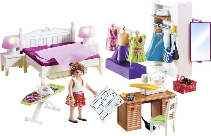 Actual product image Playmobil Bedroom with sewing corner (70208, Playmobil Dollhouse)