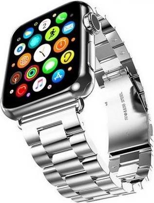 pasek Metal Apple Watch 424445 mm srebrnysilver (42 mm, 44 mm, 45 mm, Stainless steel)