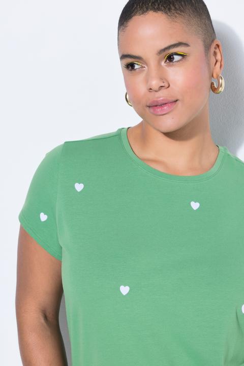 Actual product image Studio Untold Heart Print Cap Sleeve Tee (54)