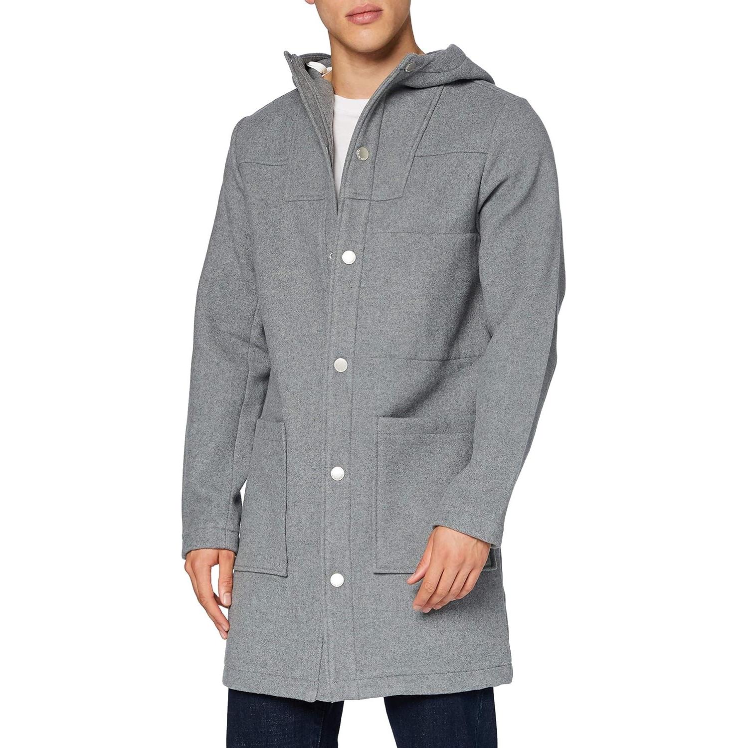 Casual Friday, Uomini, Giacche invernali, Duffle coat parka con cappuccio, Nero