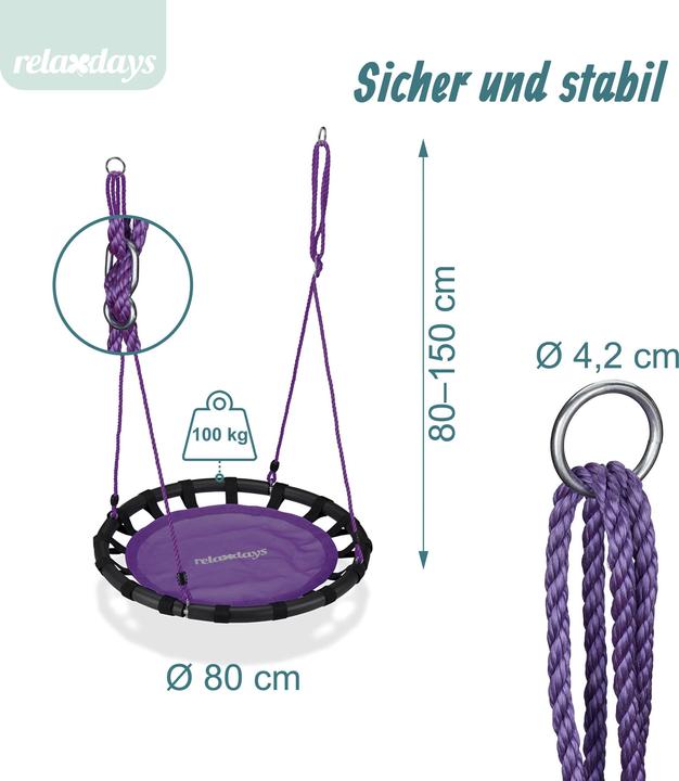 Actual product image Relaxdays 80 cm Nest Swing