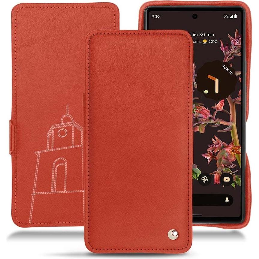 Noreve Lederschutzhülle horizontal (Google Pixel 6), Smartphone Hülle, Orange