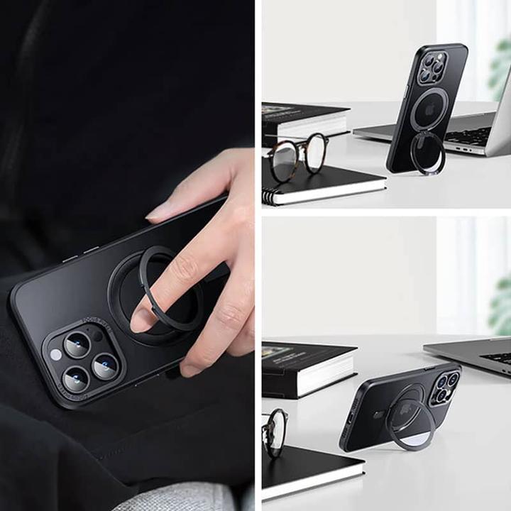 Actual product image RPD Apple Phone 14 - 360 degree Magsafe Stand case dark green (Apple iPhone 14)