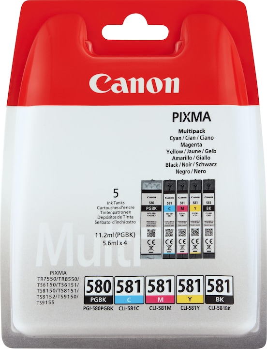 Actual product image Canon PGI-580/CLI-581 Multipack (PGBK, C, M, Y, BK)