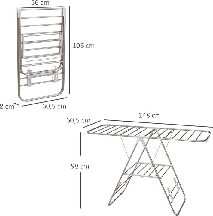 Nährwerte und Zutaten Homcom Wäscheständer klappbar