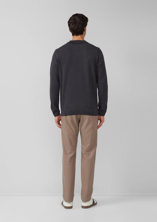 Produktbild s.Oliver Strickpullover Gestrickter Streifenpullover mit Polokragen und Rippbündchen (M)