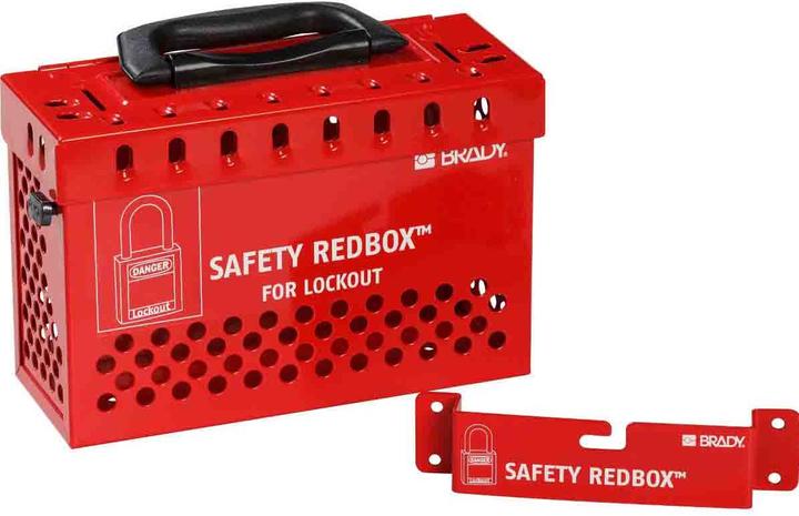 Productafbeelding Brady Transportabele groepsslotbox LockBox, rood, 24 x 17 x 10cm, met snelsluitsysteem, t