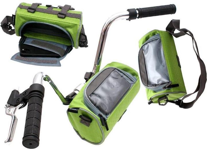 Produktbild Dunlop - Fahrradlenkertasche/Gepäcktasche mit Smartphonetasche (grün) (1.20 l, Lenkertasche)