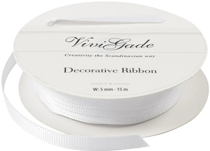 Actual product image Creativ Company Textile ribbon 15 m White (Gift ribbon, 1 x)