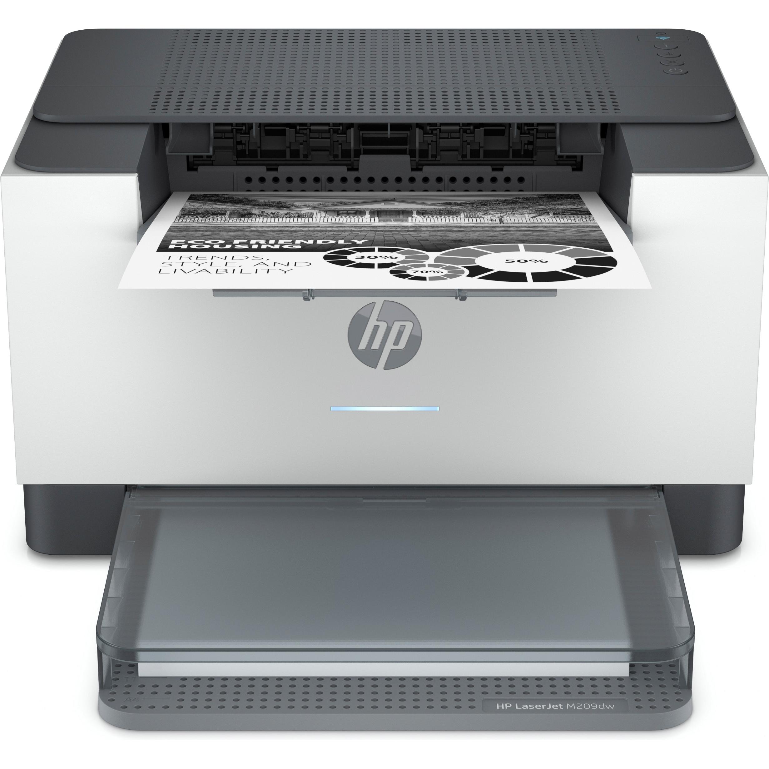 HP LaserJet M209dw (Laser, Schwarz-Weiss), Drucker, Weiss