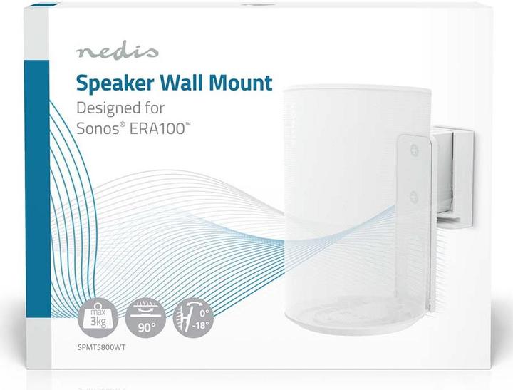 Actual product image Nedis Speaker holder - Compatible with: Sonos Era100 - wall - 3 kg - swivel/tilt - tiltable (1 pcs., Wall installation, Rotatable, Tiltable)
