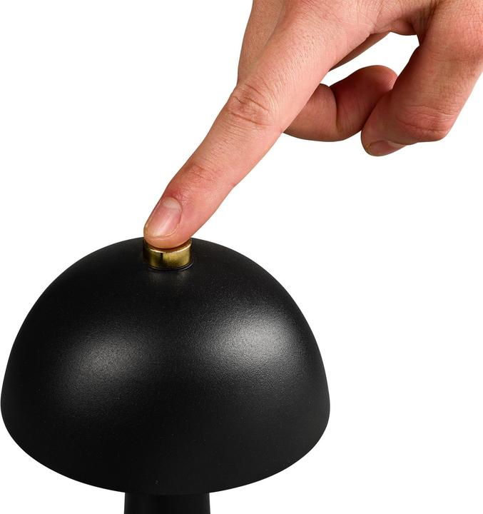 Actual product image Idena LED Tischleuchte Touch Fado Metall schwarz 10x16,5cm Akku USB C dimmbar 3 Modi Innen