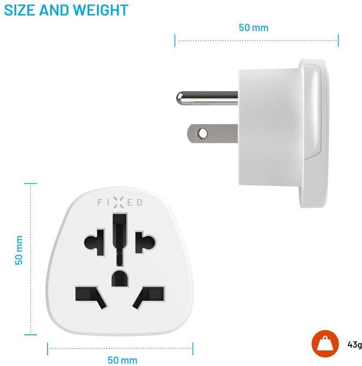 Actual product image Fixed USA Adapter, white