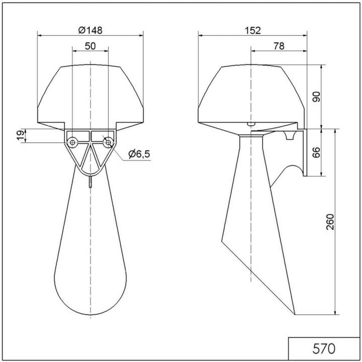 Actual product image Werma Grey trumpet horn,108dB 24Vdc