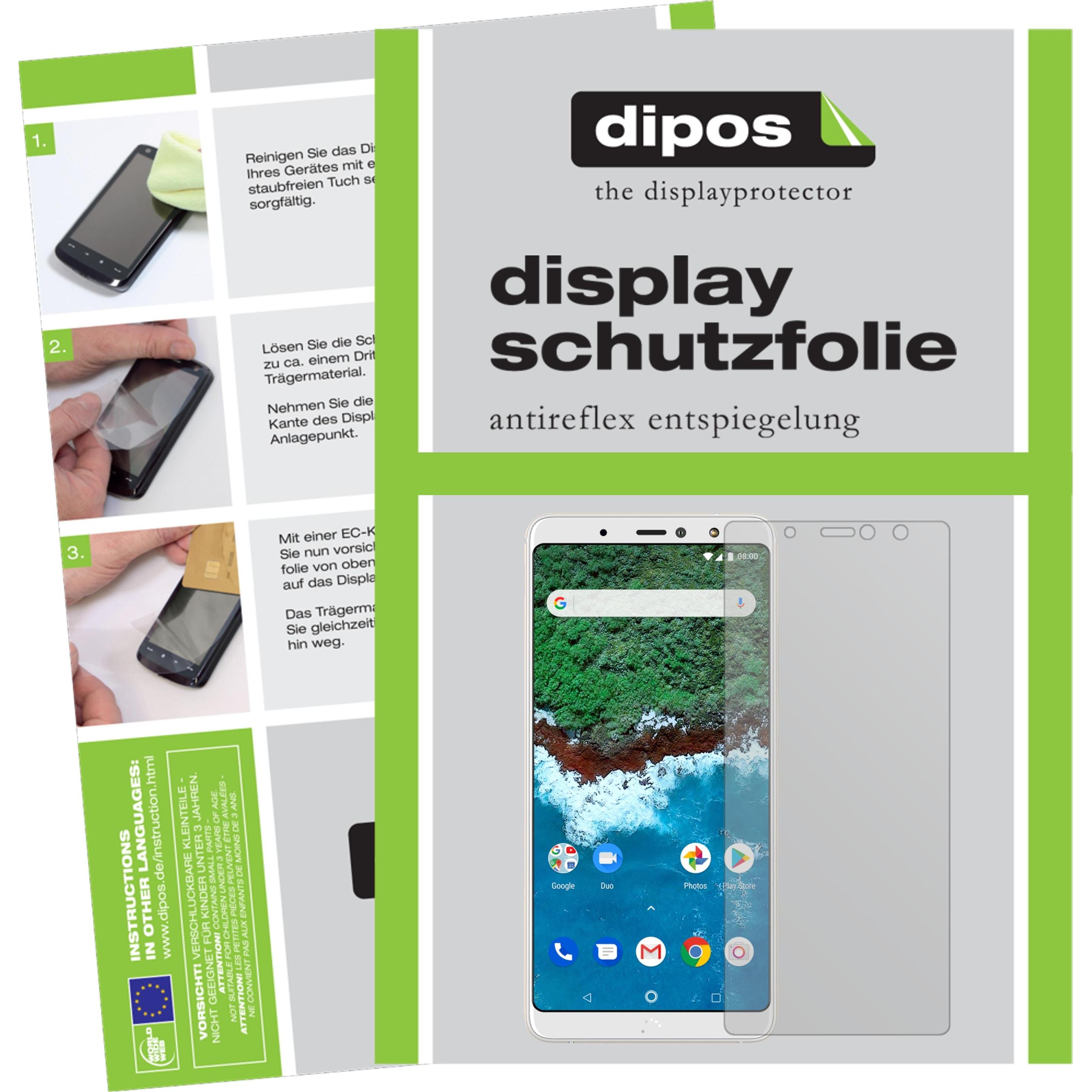 Dipos Displayschutzfolie Antireflex (1 Stück, BQ Aquaris X2), Smartphone Schutzfolie, Transparent