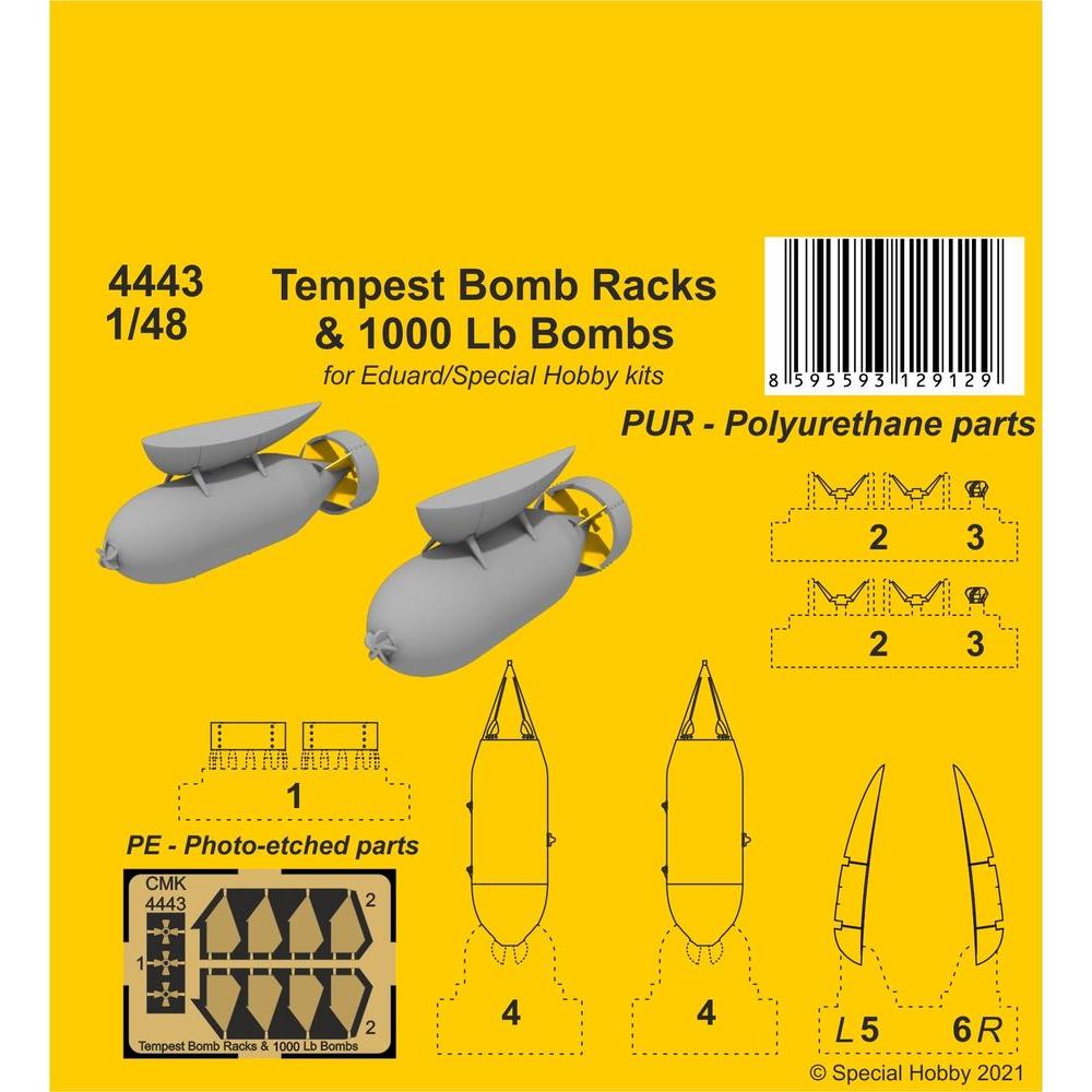 CMK Tempest Bomb Racks & 1000 Lb Bombs
