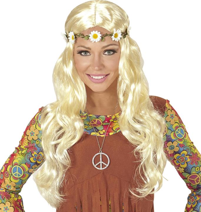 Produktbild Widmann Blonde Perücke für Damen mit Blumenstirnband