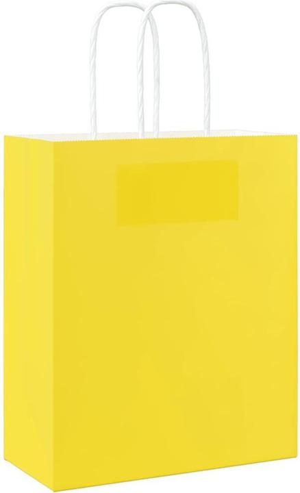 Produktbild VidaXL Kraftpapiertüten 50 Stk. mit Henkel Gelb 18x8x22 cm Papiertüte (Geschenktüte, 50 x)