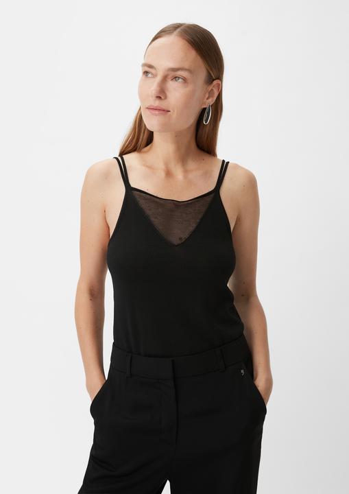 Produktbild Comma Strickpullunder Stricktop mit transparentem V-Ausschnitt (32)