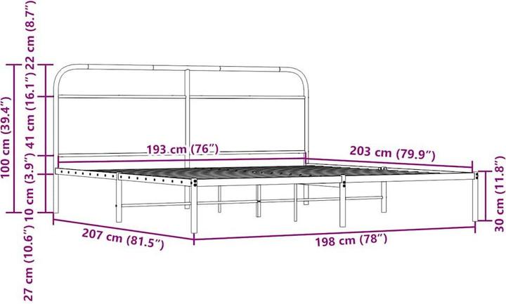 Image du produit vidaXL Bettgestell (193 x 203 cm)