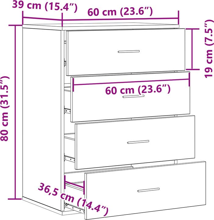 Image du produit vidaXL Modernes Sideboard (39 x 39 x 80 cm)