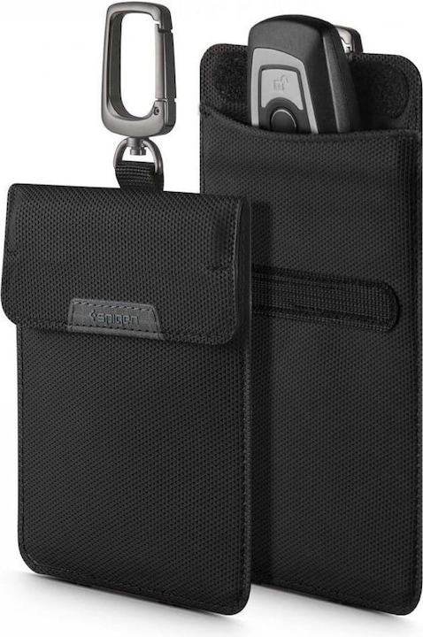 Spigen Klatka Faradaya Pouch Keyless RFID signal blocker black